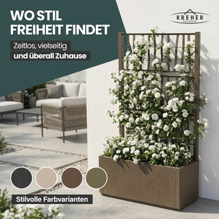 XL SPALIER 'Ethica' - 80 x 36 x 140 cm - in Struktur Optik - breite Version - in Taupé
