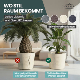 Rollbarer XXL Pflanzkübel "Millennium" 80 Liter in Creme Weiß