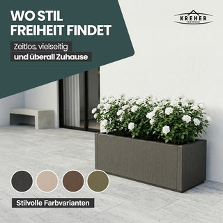 XL Pflanzkasten "Ethica" in Struktur Optik breite Version (Anthrazit)