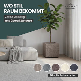 XL Pflanzkübel 'Millennium' 40 Liter, eckig in Sandbraun