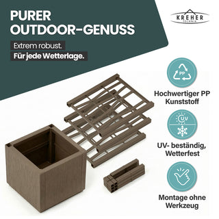 Set: 2 x XL SPALIER 'Ethica' - 36 x 36 x 140 cm - in Struktur Optik - schmale Version - in Taupé