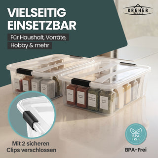 Aufbewahrungsbox 'Master' Box mit Deckel - 21 Liter Volumen, in Transparent