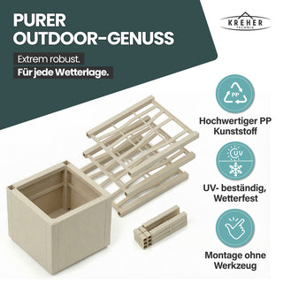 XL SPALIER 'Ethica' - 36 x 36 x 140 cm - in Struktur Optik - schmale Version - in Beige