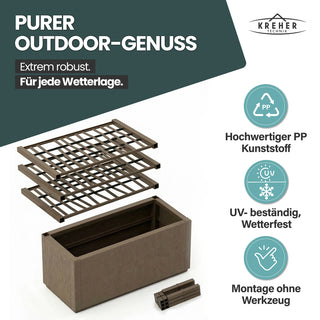 Set: 2 x XL SPALIER 'Ethica' - 80 x 36 x 140 cm - in Struktur Optik - breite Version - in Taupé