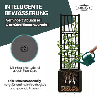Set: 2 x XL SPALIER 'Ethica' - 36 x 36 x 140 cm - in Struktur Optik - schmale Version - in Anthrazit