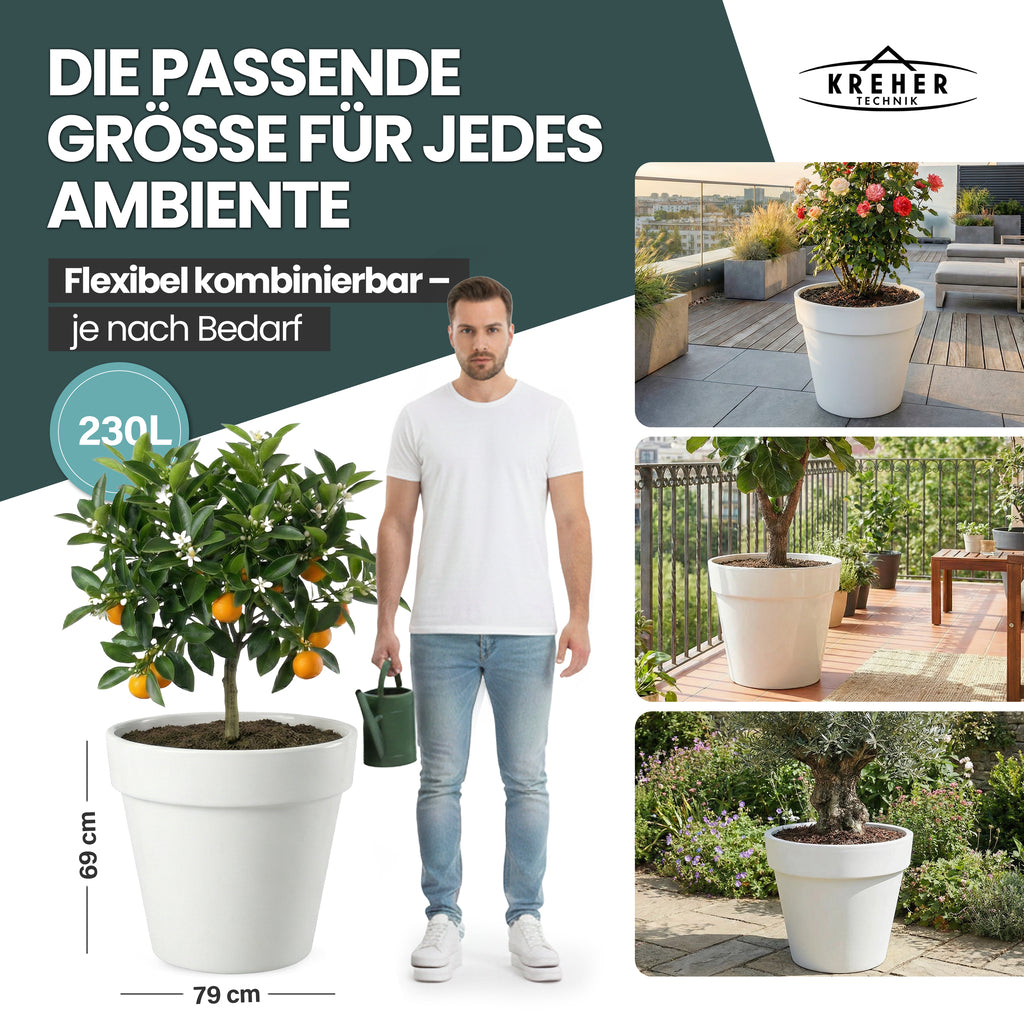 XXL Pflanzkübel / Pflanztopf „LIKE“ Ø 79 x H 69 cm - Weiß
