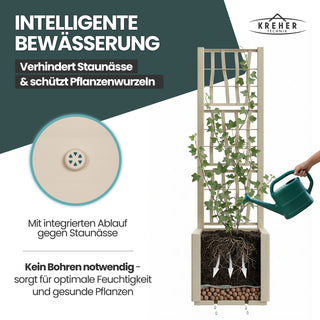 XL SPALIER 'Ethica' - 36 x 36 x 140 cm - in Struktur Optik - schmale Version - in Beige