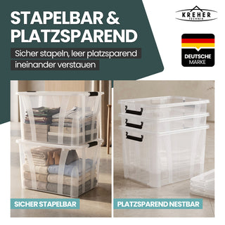 Aufbewahrungsbox 'Master' Box mit Deckel - 55 Liter Volumen, in Transparent