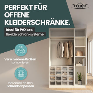 Set: 2 x Schubladenbox Größe S, Volumen 7 Liter (weiss, transparent)