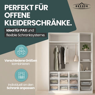 Set: 2 x Schubladenbox Größe M, Volumen 12 Liter (weiss, transparent)