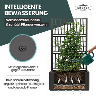 Set: 2 x XL SPALIER 'Ethica' - 80 x 36 x 140 cm - in Struktur Optik - breite Version - in Anthrazit