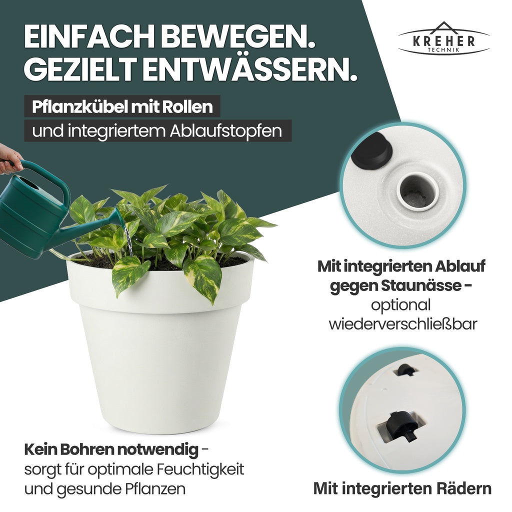 2 x XL Pflanzkübel / Pflanztopf „LIKE“ Ø 58 x H 51 cm - Weiß