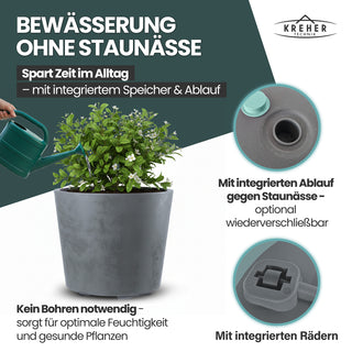 2 x Pflanzkübel 'Millennium' 80 Liter, rund in Grau