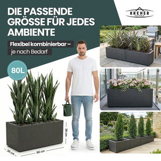XL Pflanzkasten "Ethica" in Struktur Optik breite Version (Anthrazit)