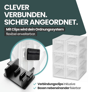 Schubladenbox Größe S, Volumen 7 Liter (weiss, transparent)