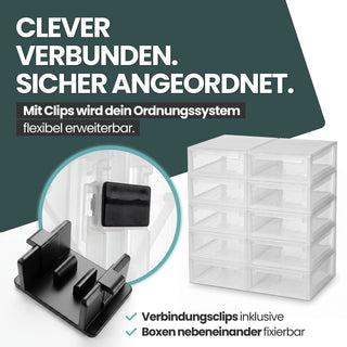 Schubladenbox 52 Größe XL, 22 Liter - extra tief und halbhoch (weiss, transparent)