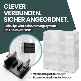 Set: 2 x Schubladenbox Größe L, Volumen 23 Liter (weiss, transparent)