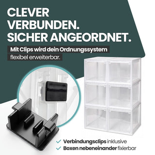 Set: 2 x Schubladenbox 52 Größe XXL, 48 Liter - extra tief und hoch (weiss, transparent)