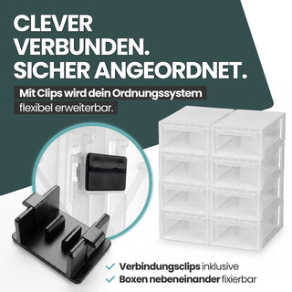 Schubladenbox Größe M, Volumen 12 Liter (weiss, transparent)