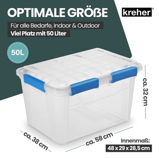 Wasserdichte Aufbewahrungsbox (IP67) mit Deckel, transparent (Größe wählbar)