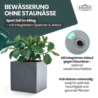 XL Pflanzkübel 'Millennium' 40 Liter, eckig in Grau