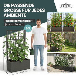 Set: 2 x XL SPALIER 'Ethica' - 80 x 36 x 140 cm - in Struktur Optik - breite Version - in Anthrazit