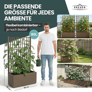 Set: 2 x XL SPALIER 'Ethica' - 80 x 36 x 140 cm - in Struktur Optik - breite Version - in Taupé
