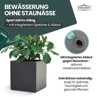 XL Pflanzkübel 'Millennium' 40 Liter, eckig in Anthrazit