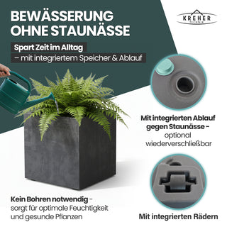 2 x Pflanzkübel 'Millennium' 80 Liter, eckig in Anthrazit