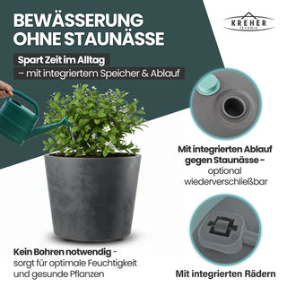 Rollbarer XXL Pflanzkübel 'Millennium' 80 Liter in Anthrazit