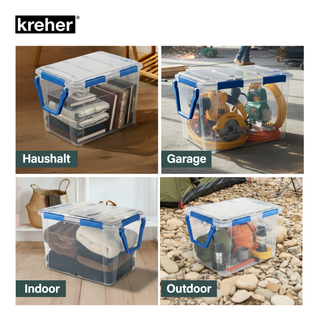 Wasserdichte Box (IP67) mit Deckel und Rollen 100 Liter Volumen (Set wählbar)