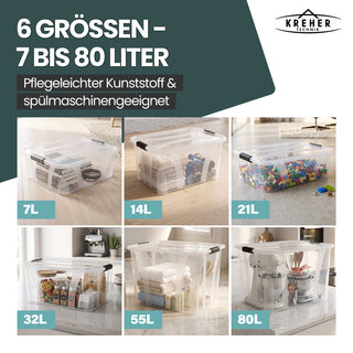 Aufbewahrungsbox 'Master' Box mit Deckel - 7 Liter Volumen, in Transparent