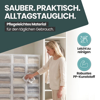 Schubladenbox Größe M, Volumen 12 Liter (weiss, transparent)