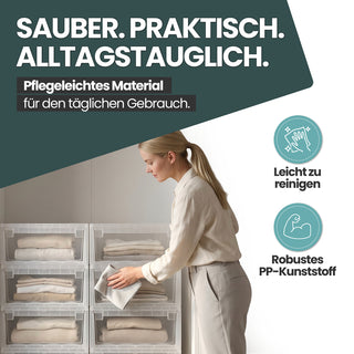 Schubladenbox 52 Größe XL, 22 Liter - extra tief und halbhoch (weiss, transparent)