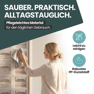 Set: 2 x Schubladenbox Größe S, Volumen 7 Liter (weiss, transparent)