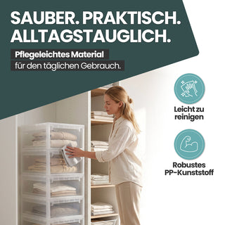 Schubladenbox Größe XL, Volumen 36 Liter (weiss, transparent)