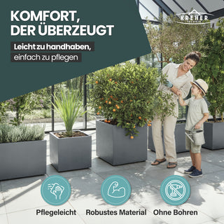 Pflanzkübel 'Millennium' 23 Liter, rechteckig in Grau
