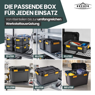 Wasserdichte Aufbewahrungsbox 'Bunker' 120 Liter mit Deckel - IPX7 (Set wählbar)