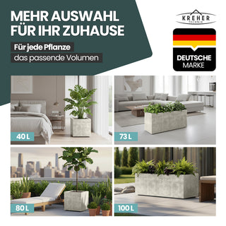 XXL Sichtschutz Pflanzkasten 'Millennium Fence' in Creme Weiß (3 Stück)