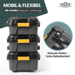 Wasserdichte Aufbewahrungsbox 'Bunker' 31 Liter mit Deckel - IP67 (Set wählbar)