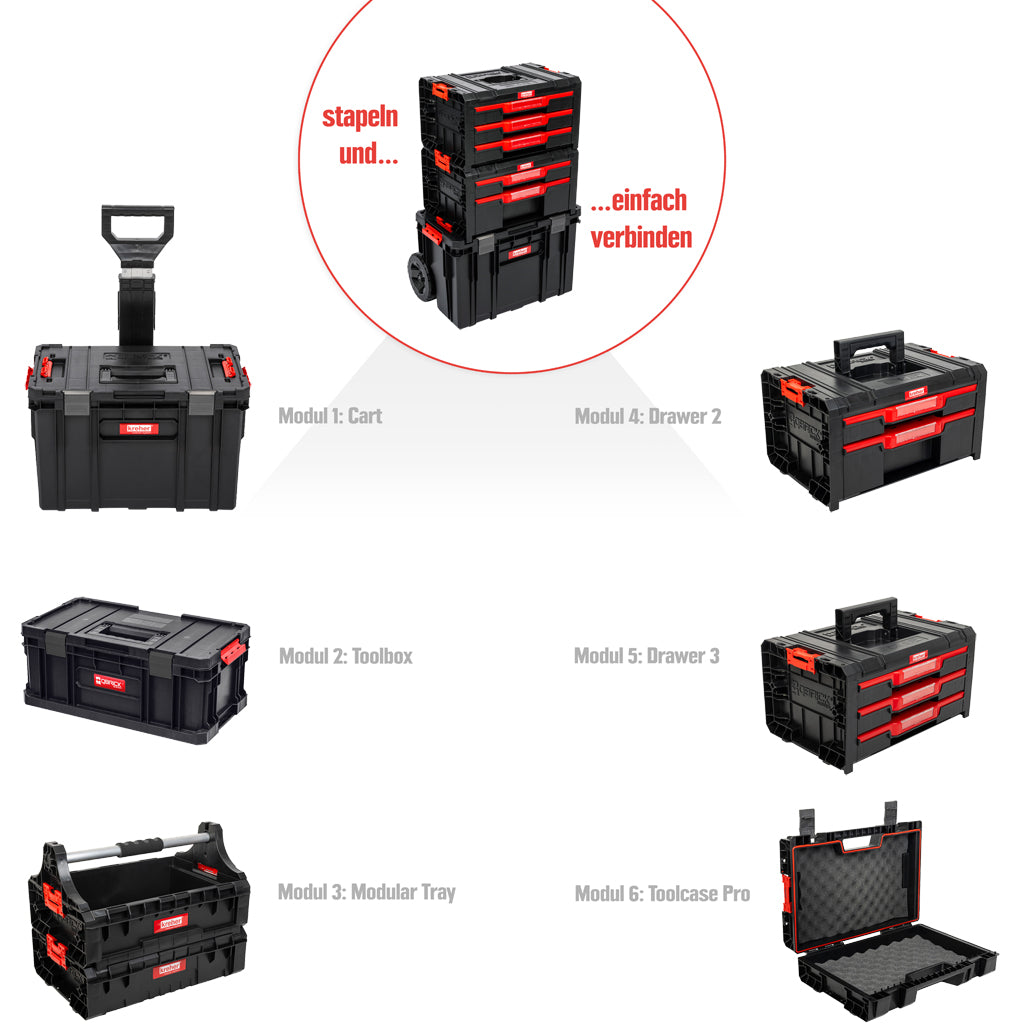 Q-BRICK - Mobiler Werkstattwagen / Werkzeugtrolley (Modular wählbar ...