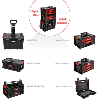 Q-BRICK PRO Modular - Mobiler Werkstattwagen, Variante: Drawer3