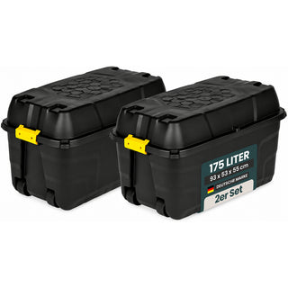 2 x XXL Transportbox "Heavy Duty" mit Deckel - rollbar - 175 Liter Volumen