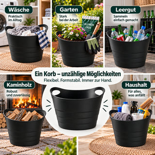 2 x Mehrzweckkorb 'Honey' in Schwarz