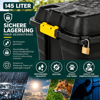 XXL Transportbox "Heavy Duty" mit Deckel - rollbar - 145 Liter Volumen