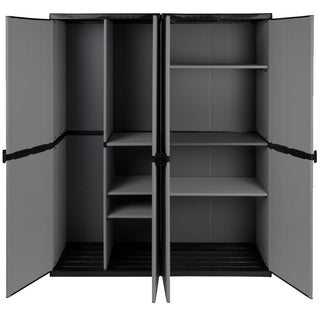 Modularer Kunststoffschrank 'Armadio' 2er Set - Universalschrank 3 Böden + Spindschrank mit Freifach