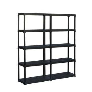 SET: 2 x "Linea Tempo" T80 - Kunststoffregal 16 Zoll Regal (Schwarz)