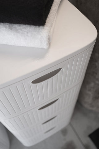 XL Schubladentower 'Domus' in Rillen-Optik, rollbar (Farbe wählbar)