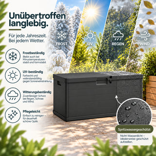 XXL Kissenbox 210 Liter (Holz Optik) in Anthrazit