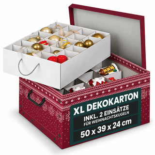 Karton für Christbaumkugeln Dekor: Red Snowflake